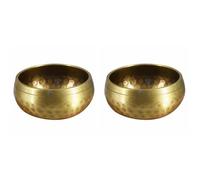 Jnchdghwa 2X Bronze Meditation Bowl Tibetan Singing Bowl Set Meditation Sound Bowl Handcrafted for Healing and Mindfulness