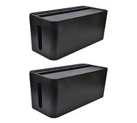 Jnchdghwa 2X Cable Management Box for Desk Cable Management and Power Strip Box Solutions(Black)