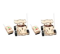Jnchdghwa 2X DIY Remote Control Four Wheel Drive Racing Elementary School Students Educational Fun Material Package