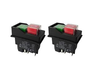 Jnchdghwa 2X Electromagnetic Switches Pushbutton Switches for Garden Tools KJD17 220V 5 Pin -Terminals