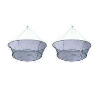 Jnchdghwa 2X Foldable Drop Net Fishing Landing Nets Crayfish Shrimp Catcher Prawn Bait Crab Shrimp Pier Harbour Pond Mesh 150cm