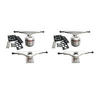 Jnchdghwa 2X Land Surfing Skateboard Trucks for S6 Red Spring Bridge Surfskate Skateboard Adapter,Silver Gasket Set
