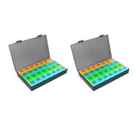 Jnchdghwa 2X Monthly Pill Organizer 1 Time A Day, with 28 Compartments 4 Weeks Pill Dispenser Box with Flip Lids,Box Daily