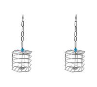 Jnchdghwa 2X Pet Bird Parrot Squirrel Bold Stainless Steel Food Hanging Cage Foraging Toys