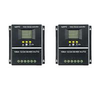 Jnchdghwa 2X PWM 100A 12V 24V 36V 48V AUTO Solar Panel Charge Controller Solar PV Battery Charger with LCD MPPT Solar Controller