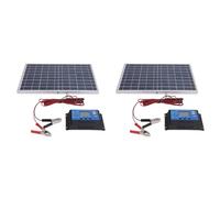 Jnchdghwa 2X Solar Panel 10W 12V Polycrystalline IP65 Waterproof Portable 30A Solar Charge Controller Combo for Outdoor