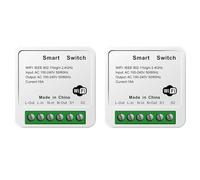 Jnchdghwa 2X Tuya 16A MINI WiFi Switch DIY 1-Way Remote Control Timer Relay Automation for Smart Life Work