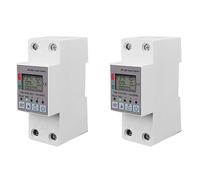 Jnchdghwa 2X Tuya 63A 110V 220V WiFi Meter Kwh Metering Switch Timing Function with Voltage Current and Leakage Protection