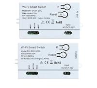 Jnchdghwa 2X WiFi Smart Switch DIY Timer 1CH 7-32V RF433 2.4G WiFi Home Automation Module for Home