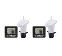 Jnchdghwa 2X Wireless Ultrasonic Water Tank Liquid Level Meter with Temperature Sensor Water Level Time Display
