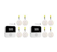 Jnchdghwa 2X Wireless WiFi Elderly Caregiver Pager SOS Call Button Emergency SOS Alert System for Seniors Patients Elderly(B)