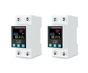 Jnchdghwa 2X ZigBee TUYA Smart Life 2P/63A Circuit Breaker Earth Leakage Over Under Voltage Protection Protector