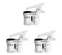 Jnchdghwa 3X 100X Zoom Clip-on Microscope with LED Light, Portable Magnifier Loupe Pocket Magnifying Lens Glass