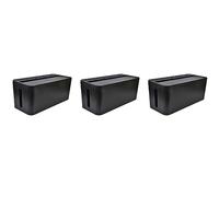 Jnchdghwa 3X Cable Management Box for Desk Cable Management and Power Strip Box Solutions(Black)
