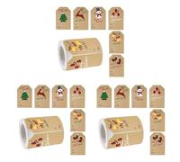 Jnchdghwa 3X Christmas Tags Stickers, Tags Stickers, 250Pcs/Roll Tags,6 Style