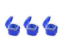 Jnchdghwa 3X Dark Blue Denture Case, Denture Cup with Strainer, Denture Bath Box False Teeth Box with Basket Net Container Holder