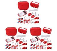 Jnchdghwa 3X Electrical Circuit Breaker Lockout Tagout Kit,Safty Padlock Set Plug Lock Out Tag Station Hasps for Industry