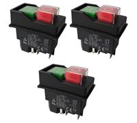 Jnchdghwa 3X Electromagnetic Switches Pushbutton Switches for Garden Tools KJD17 220V 5 Pin -Terminals