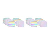 Jnchdghwa 400Pcs Square Button Maker Supplies Glittering Film for Pin Maker Machine Kit 4 Styles Clear Holographic Laminate Sheets