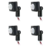 Jnchdghwa 4X 220V Mini Human Body Infrared Sensor Infrared Body Sensor Switch LED Flood Light PIR Motion Sensor Adjustable Black