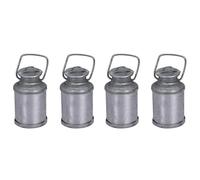 Jnchdghwa 4X Mini Simulated Farm Metal Milk Can Kettle Pot 1:12 Doll House Miniature Accessories