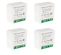 Jnchdghwa 4X Mini Smart WiFi Relay Switch, DIY Timer Light Switch Module Smart Life/Tuya Application, Wireless Remote Control