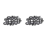 Jnchdghwa 50 Pieces Alto Sax Leather Pads Set Saxophone Woodwind Accessories Black