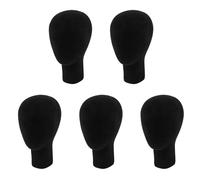 Jnchdghwa 5X Polystyrene Foam Mannequin Face Model Head Wig Holder Eyeglass Glasses with Base Bracket - Black, 35cm