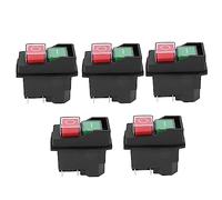Jnchdghwa 5X Waterproof Electromagnetic Push Button Switch 5 Pins KJD17 220-240V Coil Magnetic Power Tool Safety Switches