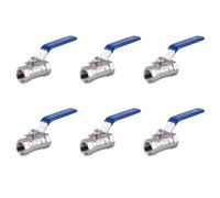 Jnchdghwa 6pcs 1/2 Inch Stainless Steel Internal Thread Lever Handle Ball Valve