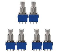 Jnchdghwa 6Pcs Guitar Effect Switches 9-Pin 3Pdt Guitar Effects Pedal Box Stomp Foot Metal Switch True Bypass Blue