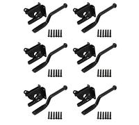 Jnchdghwa 6X Self Locking Gate Automatic Heavy Force Lever Fence Gate Lock for Wood Fence Gate Door Latches Steel Black