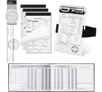 Jnchdghwa 8 Pcs Pilot Kneeboard Aviation Set Clipboard with Pen Holder and Elastic Strap Rotating Chart Plotter for Pilot Gifts