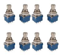 Jnchdghwa 8Pcs Guitar Effect Switches 9-Pin 3Pdt Guitar Effects Pedal Box Stomp Foot Metal Switch True Bypass Blue