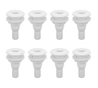 Jnchdghwa 8X Boat Water Drain Scupper ABS 3/4in White Through Hull Connector Hose Coupling Drain Outlet Replacement Hardware