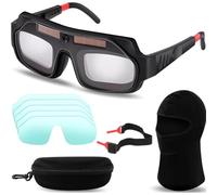 Jnchdghwa Auto Darkening Solar Welding Goggles 1 Set Welding Glasses Mask with 5 Replacement Lenses for Welders