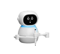 Jnchdghwa Bluetooth Speaker Clock Version AI Early Education Toy Wonderful Companion Drawing Robot with 150 Cards for Children Blue