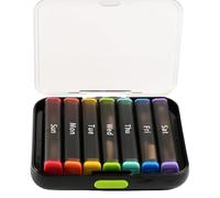 Jnchdghwa Compact, 7-Day Pill Organizer, Water-Proof, Portable, Easy Refill Weekly Medication Storage Eco-Friendly