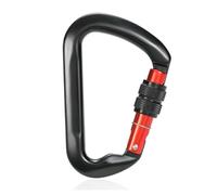 Jnchdghwa D-Shaped Auto Lock Carabiner 30kN Heavy Duty Rock Climbing Carabiner RockLock Screwgate or Twistlock Carabiner Black