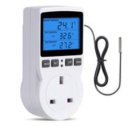 Jnchdghwa Digital Temperature Controller Timer Outlet, Thermostat Plug Socket with Sensor Probe, Timer Switch Plug UK Style UK Plug