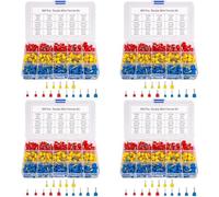 Jnchdghwa Double Wire Ferrules Kit, 2000Pcs Wire Ferrule Terminals, Insulated Ferrule Crimp Pin Terminals, Cord Pin End Terminal
