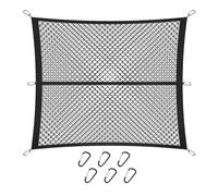 Jnchdghwa For Cargo Net 120x120cm Double Layer Highly Elastic, Extends to 210x210cm with 6 Hooks for Car Boot SUV Vehicle Storage