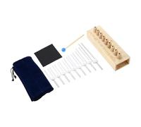 Jnchdghwa For Healing, Meditation, and Therapy 9 Tuning Forks Set 174-963HZ for Musical Instruments Silver
