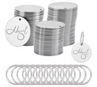 Jnchdghwa For Pet ID 1.2 Inch Stainless Steel Blank Dog Tags 150 Pcs, Engraving Tags for Jewelry Making,Keychain Accessories,Stamping