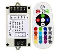 Jnchdghwa for RGB/for RGBW LED Controller 360W, DC12-24V, Bluetooth-Enabled with 24Key IR Remote for Strip Light Systems B