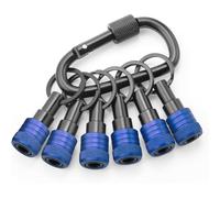 Jnchdghwa Non-Slip Bit Holder Key Chain 6pc Drill Enhanced Design for 1/4 Inch Hex Shank Bits, for Impact Driver