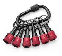 Jnchdghwa Non-Slip Bit Holder Key Chain 6pc, for 1/4" Hex Shank Bits, Drill Bit Holder for Impact Driver