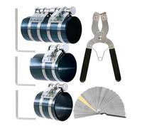 Jnchdghwa Piston Ring Compressor and Adjustable Piston Installation Tool 8Pcs 3" 4" 6" Removal Pliers with Wrench