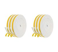 Jnchdghwa Self Adhesive Foam Tape Door Window Seal Door Draught Excluder Weatherstripping, 6mm Wide x 3mm Thick 6 Pcs Each White