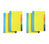 Jnchdghwa Sticky Notes Divider Sticky Notes Tabs,Tabbed Self-Stick Lined Bright Colors Notepad, 4X6Inch,4 Pcs 120 Index Notes